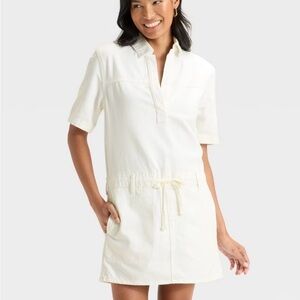 NWT Universal Thread short-sleeved drop-waist drawstring mini dress, Small